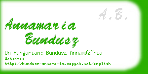 annamaria bundusz business card